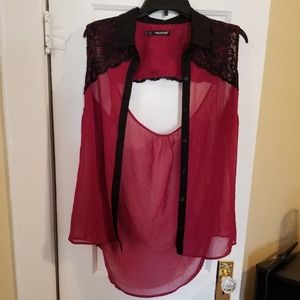Maurice's Sheer Top with Lace back